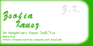 zsofia kausz business card